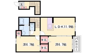 クール・ヴィヴァーチェＢの物件間取画像